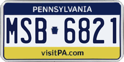 PA license plate MSB6821