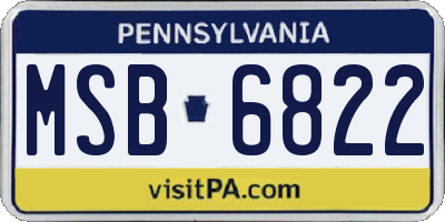 PA license plate MSB6822