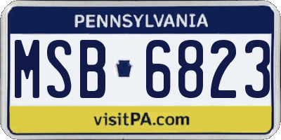 PA license plate MSB6823
