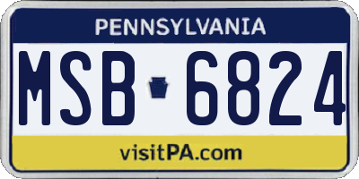 PA license plate MSB6824