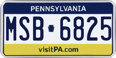 PA license plate MSB6825