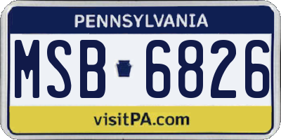 PA license plate MSB6826