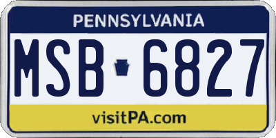 PA license plate MSB6827