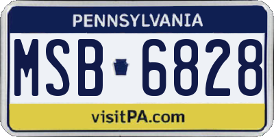 PA license plate MSB6828