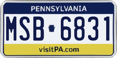PA license plate MSB6831