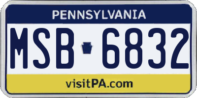 PA license plate MSB6832