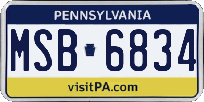 PA license plate MSB6834