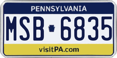 PA license plate MSB6835