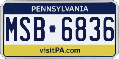 PA license plate MSB6836