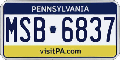 PA license plate MSB6837