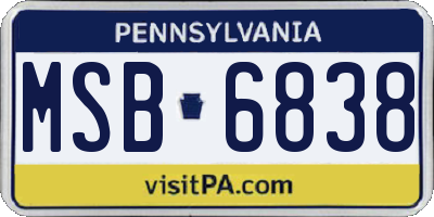 PA license plate MSB6838