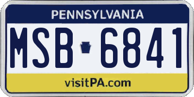PA license plate MSB6841