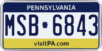 PA license plate MSB6843