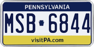 PA license plate MSB6844