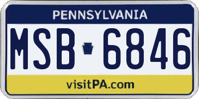 PA license plate MSB6846
