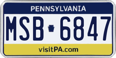PA license plate MSB6847