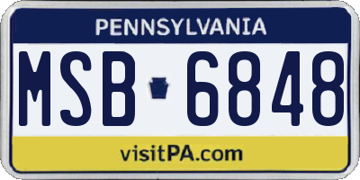 PA license plate MSB6848
