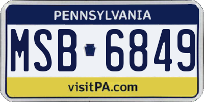 PA license plate MSB6849