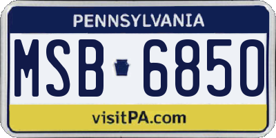 PA license plate MSB6850