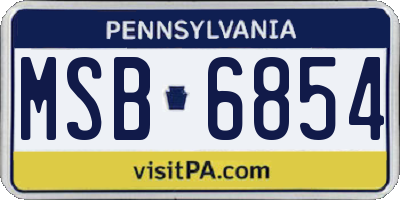 PA license plate MSB6854