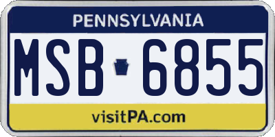 PA license plate MSB6855