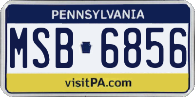 PA license plate MSB6856