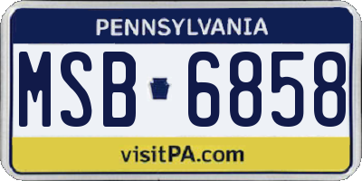 PA license plate MSB6858