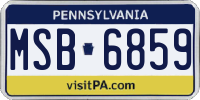 PA license plate MSB6859