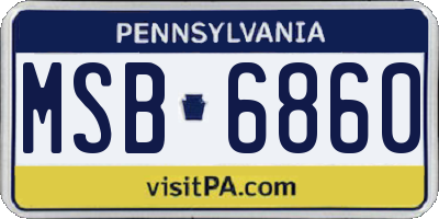 PA license plate MSB6860