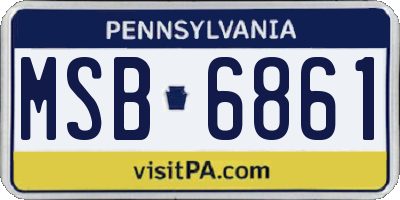 PA license plate MSB6861