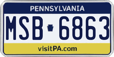 PA license plate MSB6863