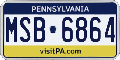 PA license plate MSB6864