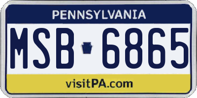 PA license plate MSB6865