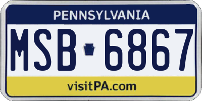 PA license plate MSB6867