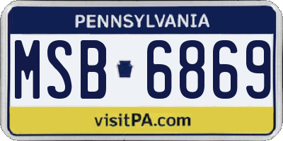 PA license plate MSB6869