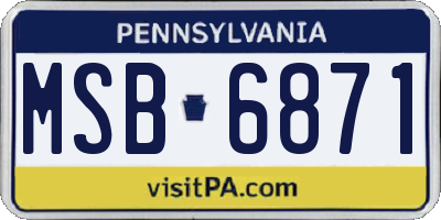 PA license plate MSB6871