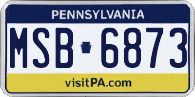 PA license plate MSB6873