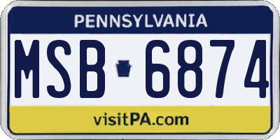 PA license plate MSB6874