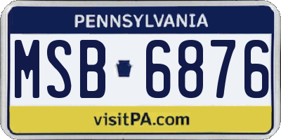 PA license plate MSB6876