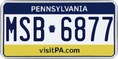 PA license plate MSB6877