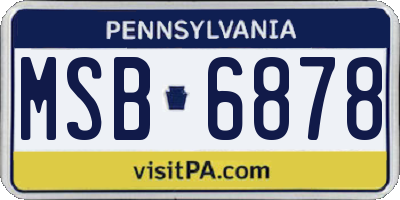 PA license plate MSB6878