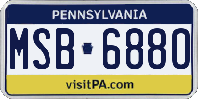 PA license plate MSB6880