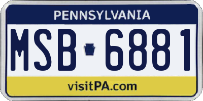 PA license plate MSB6881