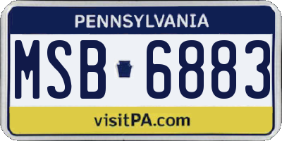 PA license plate MSB6883