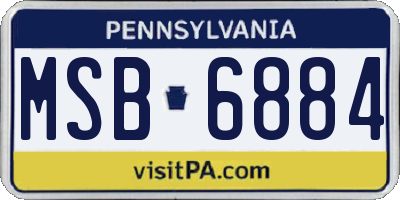 PA license plate MSB6884