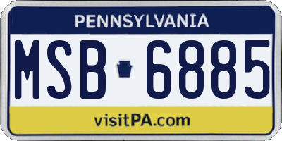 PA license plate MSB6885