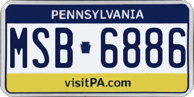PA license plate MSB6886