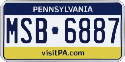 PA license plate MSB6887