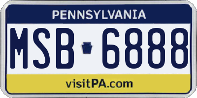 PA license plate MSB6888