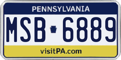 PA license plate MSB6889
